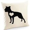 Staffordshire terrier cushion, staffordshire terrier pillow, cover cotton canvas print, dog lover gift for her 40 x 40 50 x 50