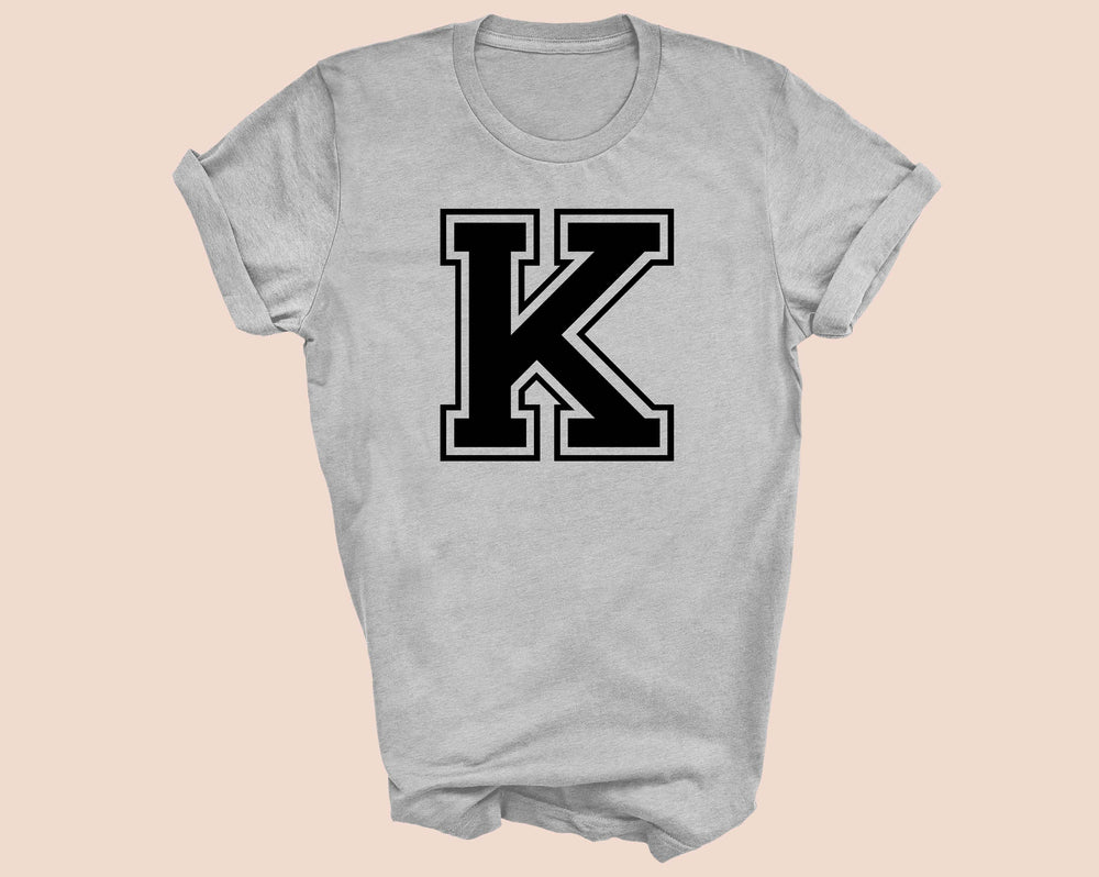 Personalized tshirt, Varsity t shirt, Collegiate t shirt, College apparel, Varsity letters, Graduation gift, Alphabet initials letter tshirt