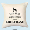 Great dane cushion, dog pillow, great dane pillow, cover cotton canvas print, dog lover gift for her 40 x 40 50 x 50 174