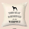 Whippet cushion, dog pillow, whippet pillow, cover cotton canvas print, dog lover gift for her 40x40 50x50 152