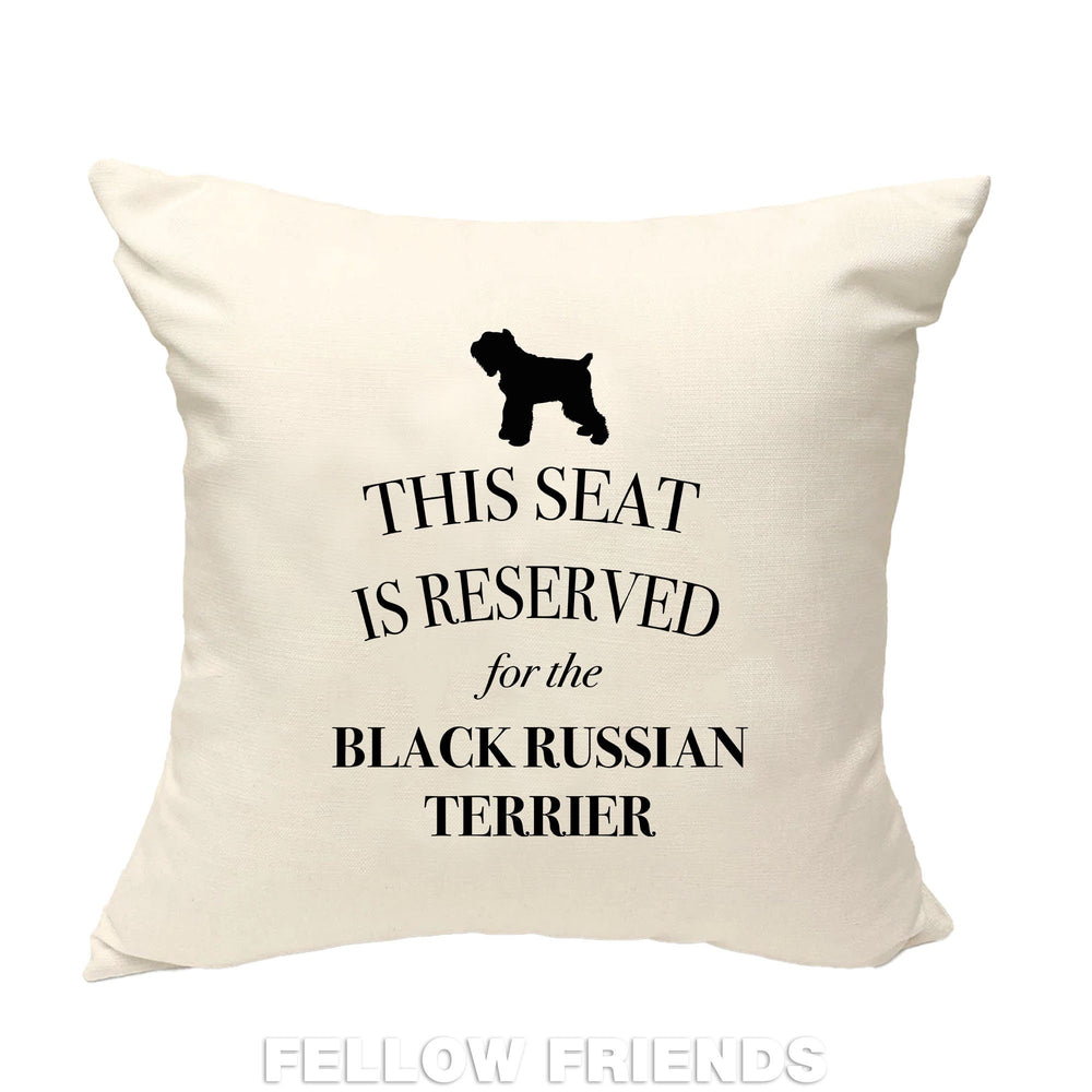 Russian terrier cushion, dog pillow, terrier black pillow, gifts for dog lovers, cover cotton canvas print, dog lover gift 40x40 50x50 265