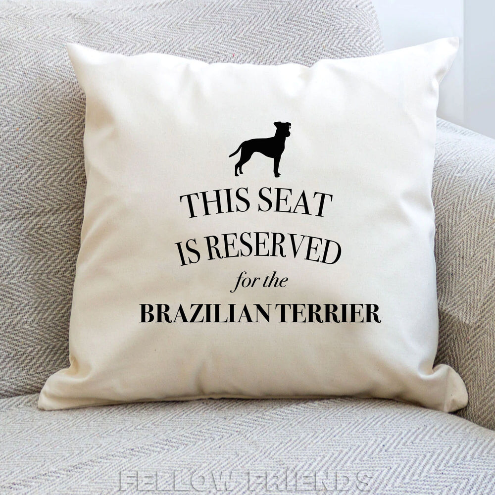 Brazilian terrier cushion, dog pillow, brazilian terrier pillow, gifts for dog lovers, cover cotton canvas print, dog gift 40x40 50x50 280