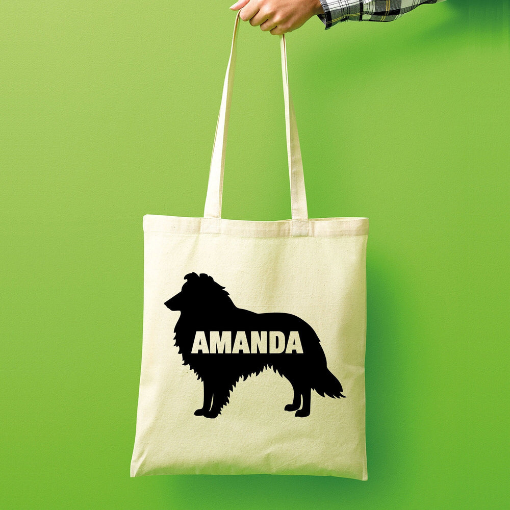 Shetland sheepdog tote bag, sheepdog gifts, personalised tote bag, canvas tote bag, custom tote bag, shopping bag, large tote bag, tote bag