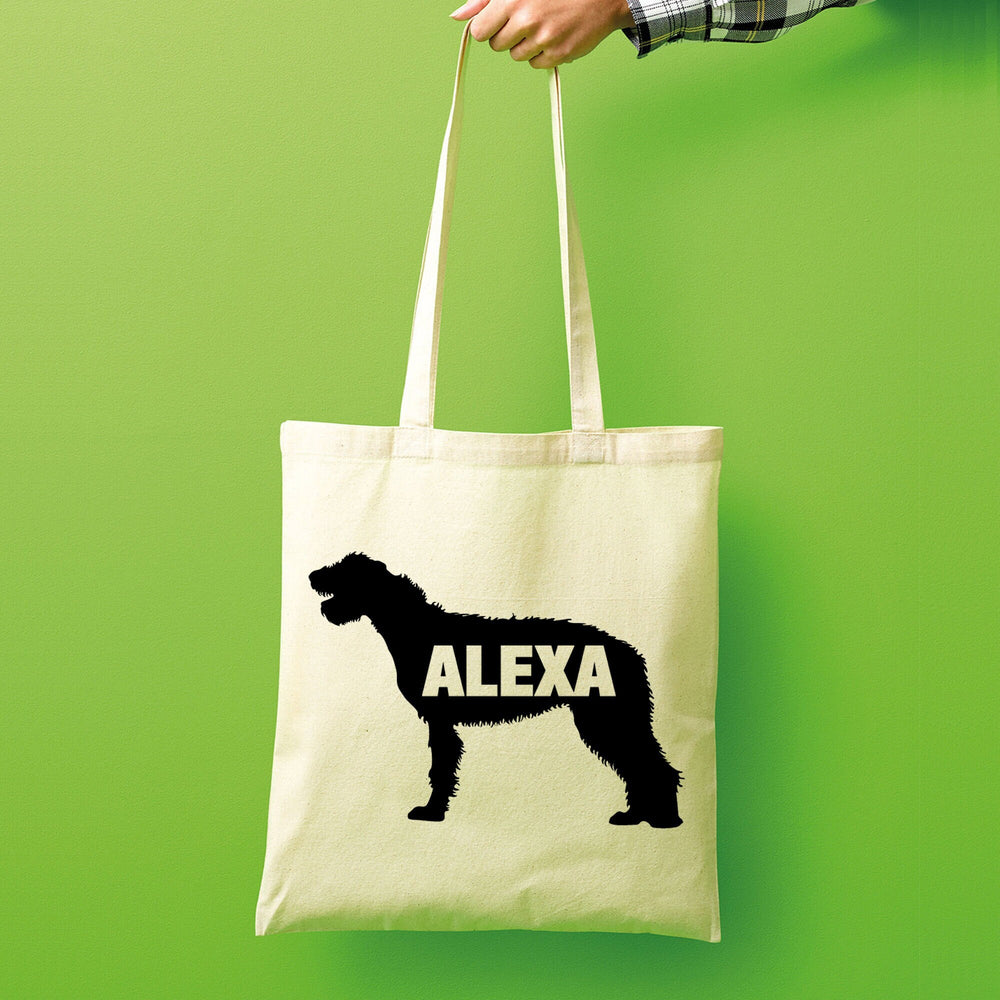 Irish wolfhound tote bag, wolfhound gift, personalised tote bag, canvas tote bag, custom tote bag, shopping bag, large tote bag, tote bag