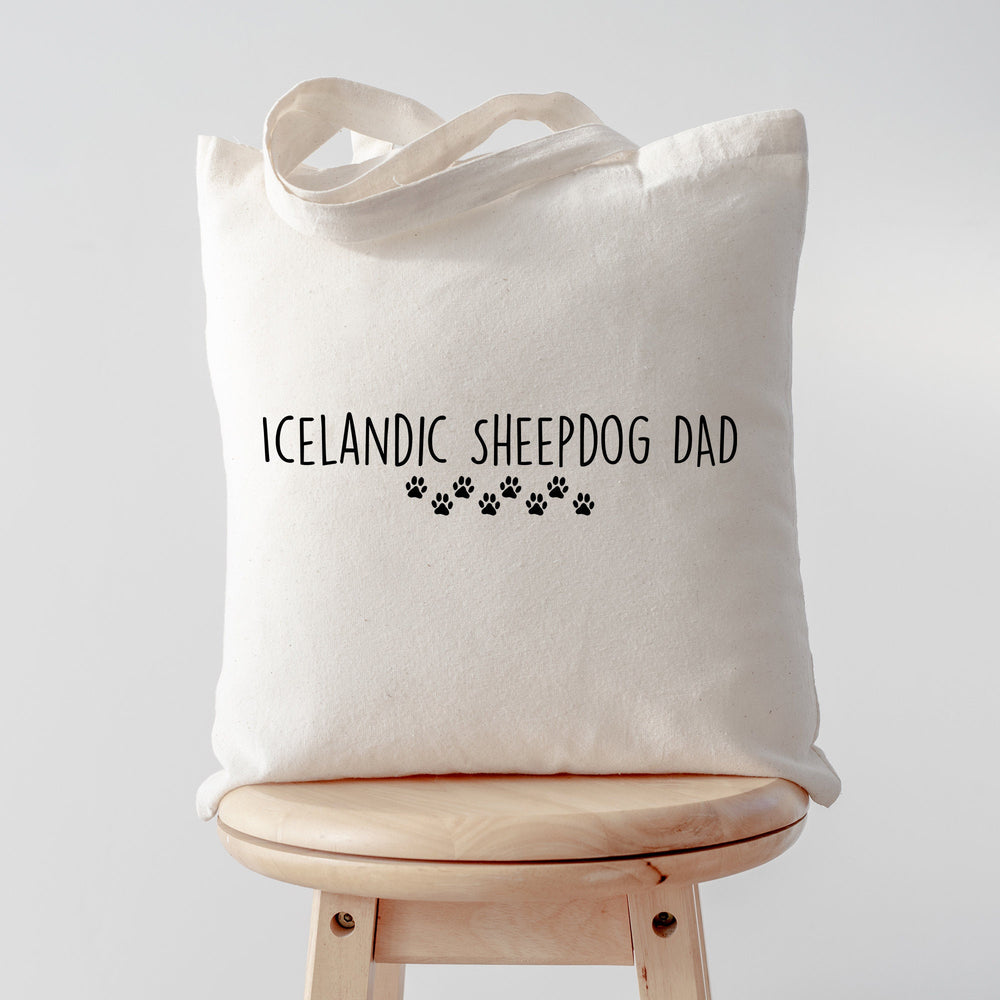 Icelandic Sheepdog tote bag, Icelandic Sheepdog dad, Sheepdog papa, Sheepdog gifts, Sheepdog tote, Sheepdog dad tote, Tote bag, 3726