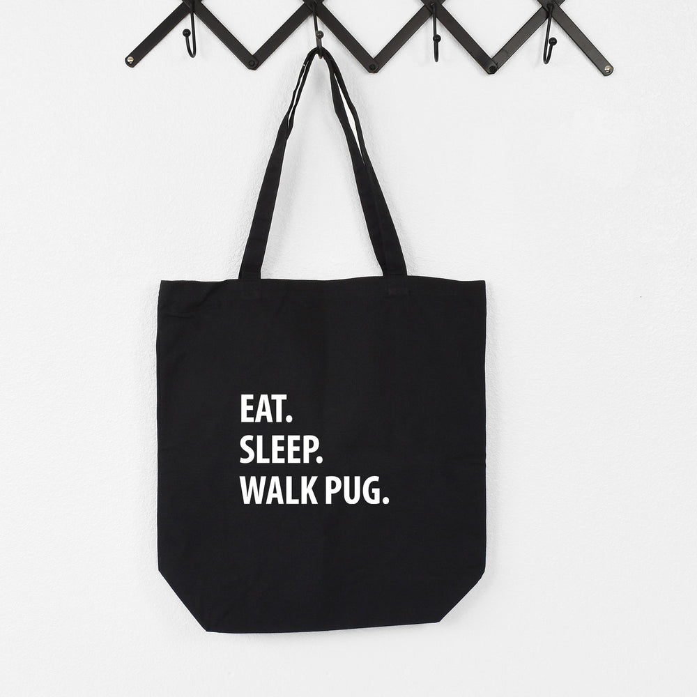 Eat Sleep Walk Pug tote, Pug tote, Pug gifts, Pug dad, Pug mom, Tote bag, Shopping bag, 1326