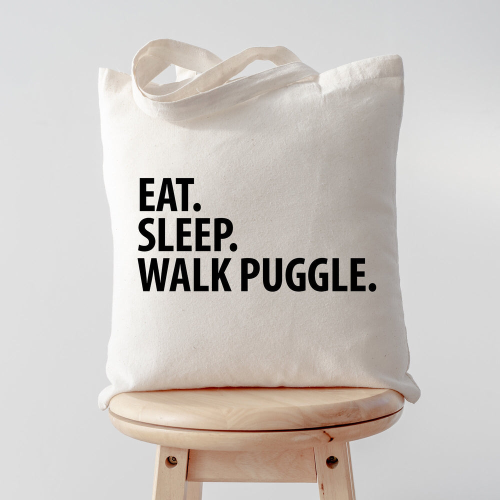 Eat Sleep Walk Puggle tote, Puggle tote, Puggle gifts, Puggle mom, Puggle dad, Tote bag, Shopping bag, 2110