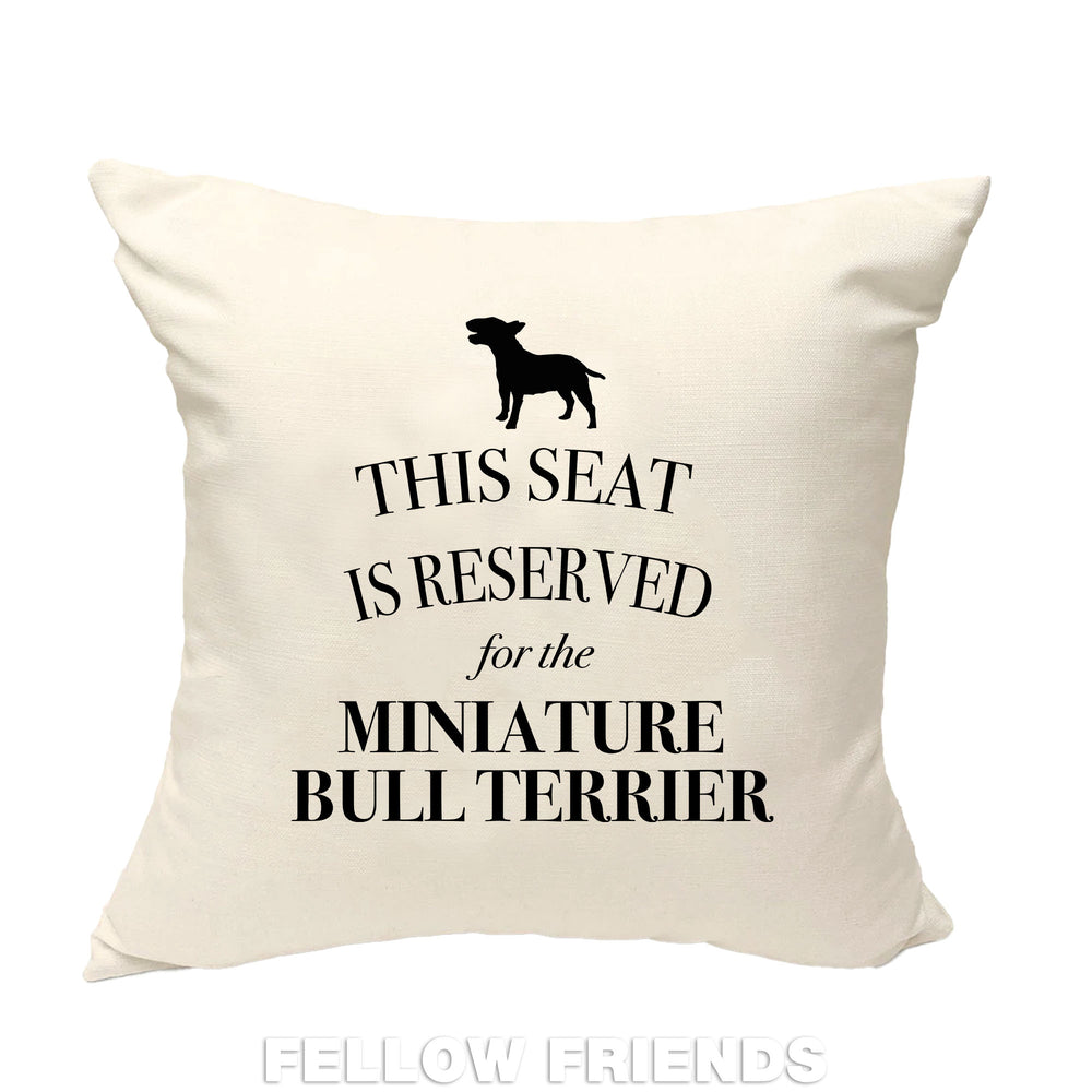 Miniature bull terrier cushion, dog pillow, bull terrier pillow, gifts for dog lovers, cover cotton canvas print, dog gift 40x40 50x50 286
