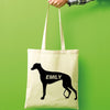 Greyhound dog tote bag gift custom tote bag canvas cotton personalized print long handle large shopping tote bag