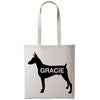 Doberman dog tote bag gift custom tote bag canvas cotton personalized print long handle large shopping tote bag