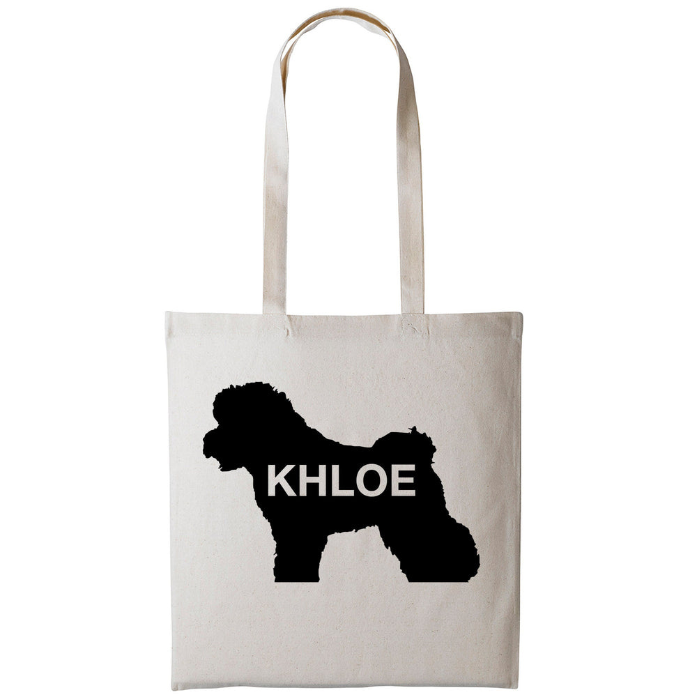 Bichon frise dog tote bag gift custom tote bag canvas cotton personalized print long handle large shopping tote bag
