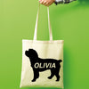 Cockapoo dog tote bag gift custom tote bag canvas cotton personalized print long handle large shopping tote bag