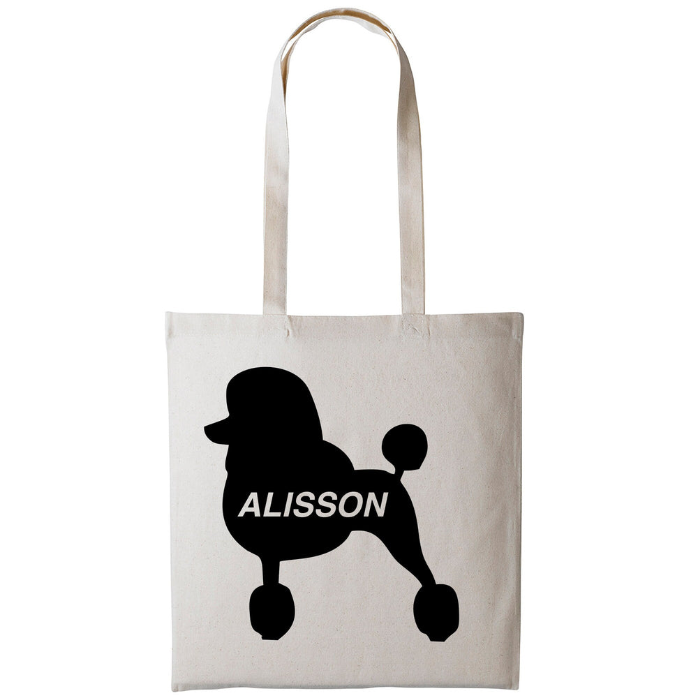 Poodle dog tote bag gift custom tote bag canvas cotton personalized print long handle large shopping tote bag