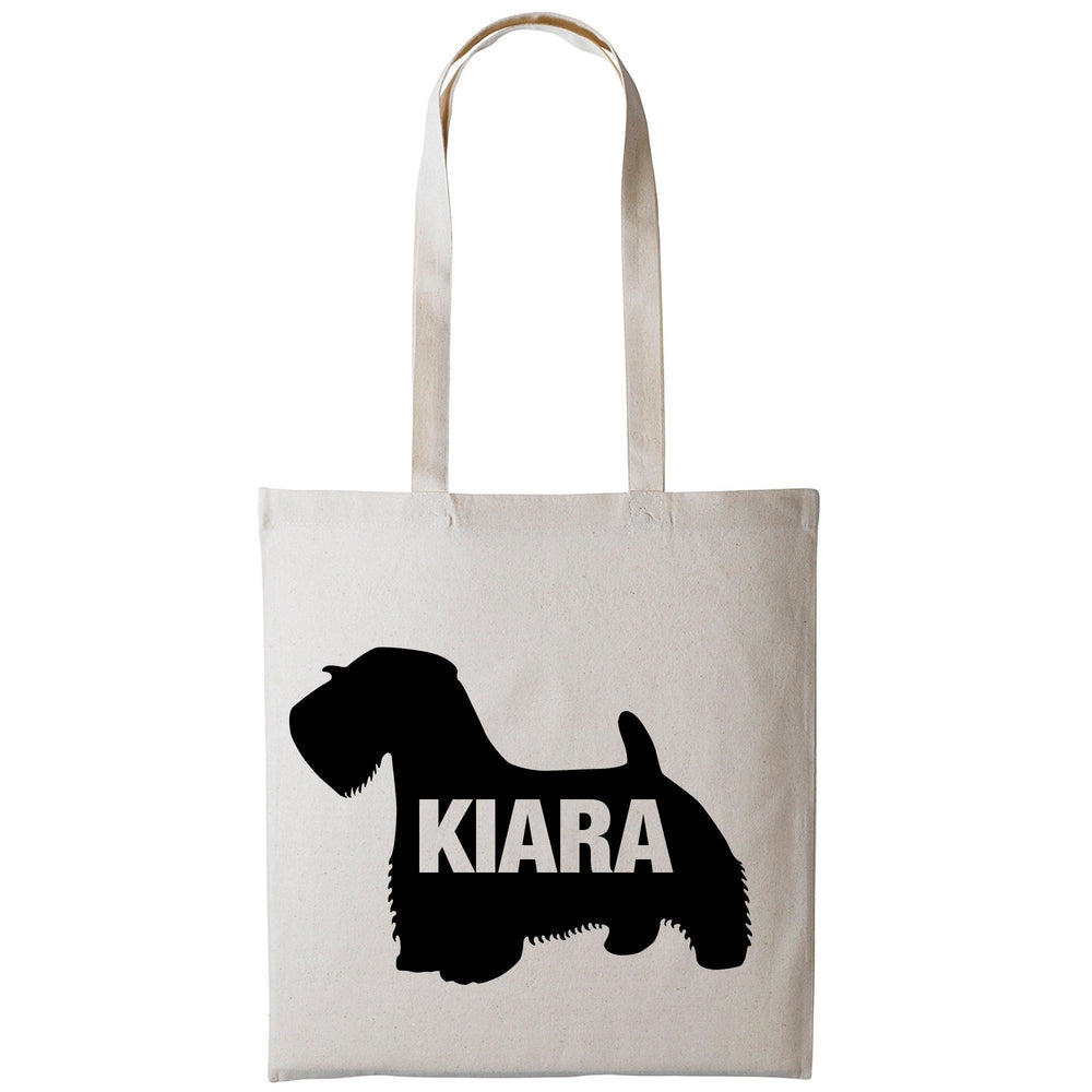 Sealyham terrier tote bag gift custom tote bag canvas cotton personalized print long handle large shopping tote bag