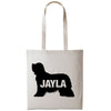 Bearded collie tote bag gift custom tote bag canvas cotton personalized print long handle large shopping tote bag