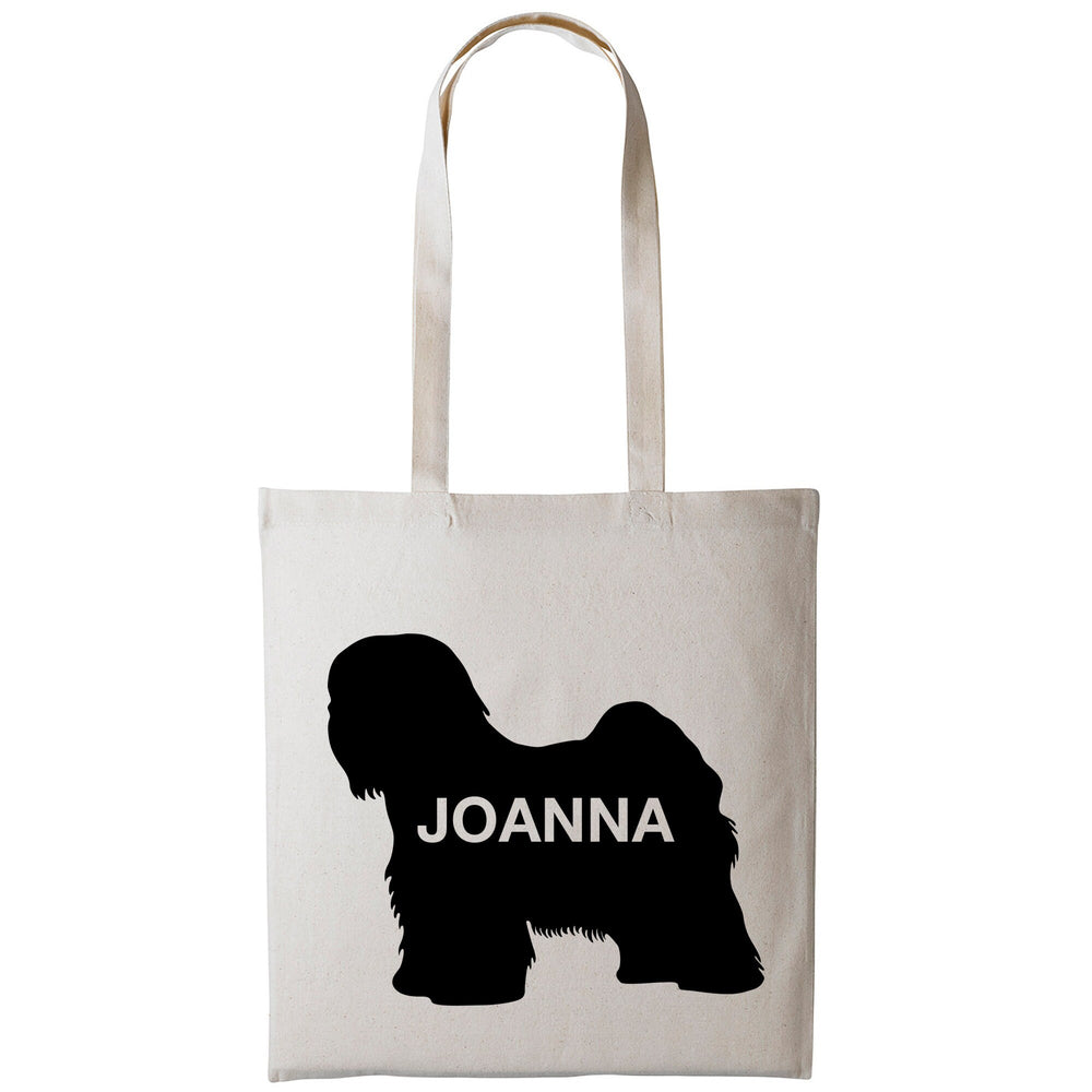 Tibetan terrier dog tote bag gift custom tote bag canvas cotton personalized print long handle large shopping tote bag