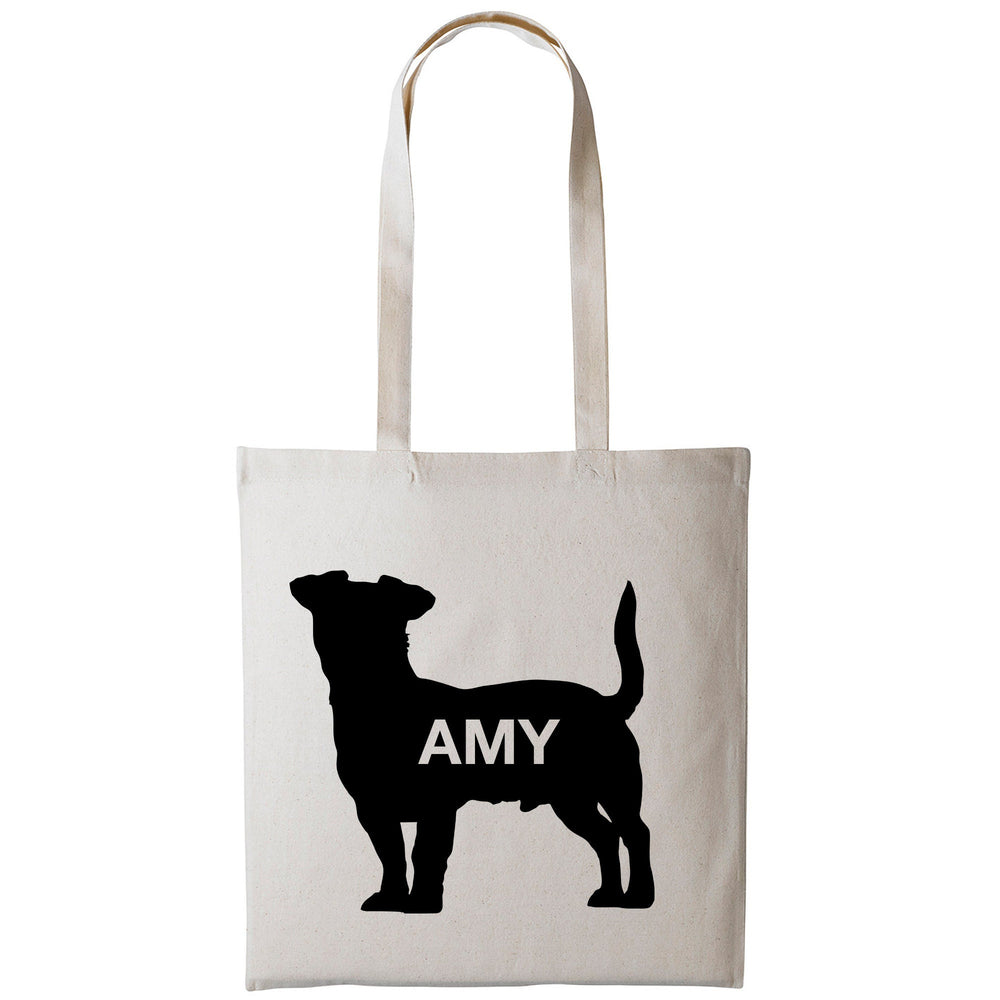 Jack russell terrier dog tote bag gift custom tote bag canvas cotton personalized print long handle large shopping tote bag