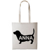Basset hound dog tote bag canvas cotton personalized print long handle large shopping tote bag