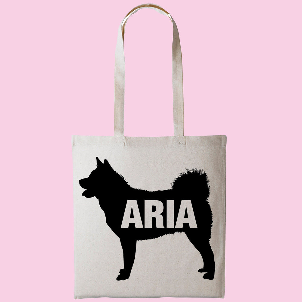 American akita tote bag gift custom tote bag canvas cotton personalized print long handle large shopping tote bag