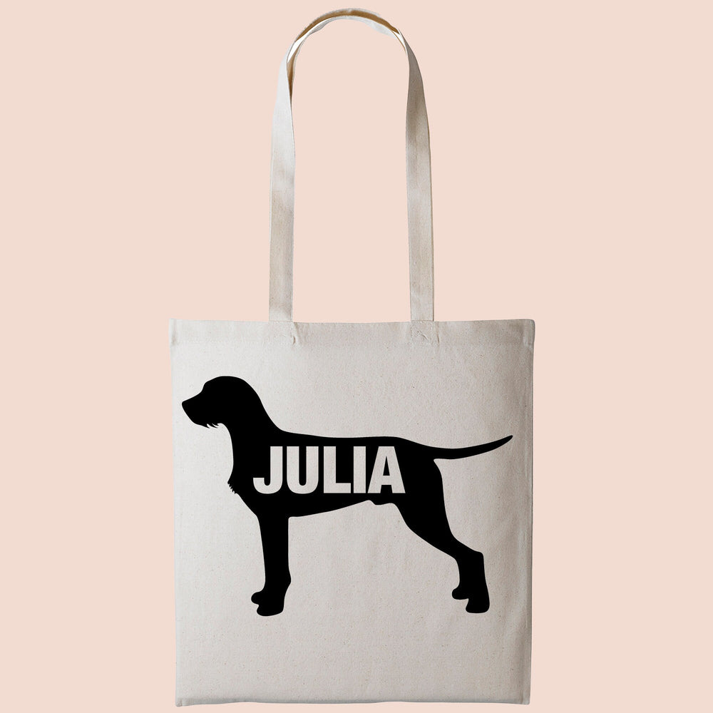Wirehaired vizsla tote bag gift custom tote bag canvas cotton personalized print long handle large shopping tote bag