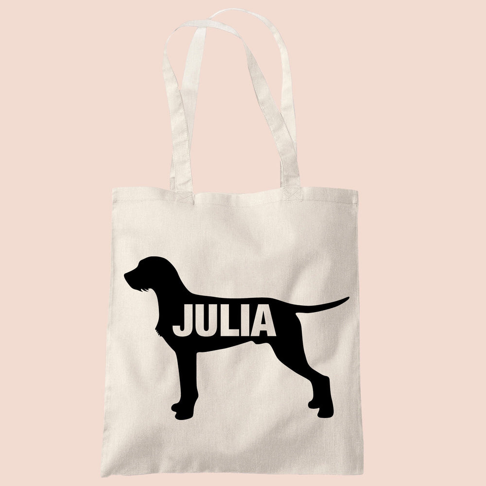 Wirehaired vizsla tote bag gift custom tote bag canvas cotton personalized print long handle large shopping tote bag