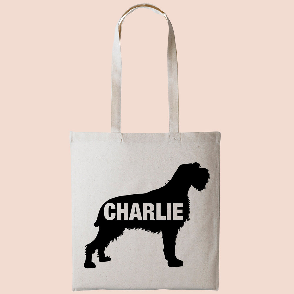 wirehaired pointing griffon tote bag gift custom tote bag canvas cotton personalized print long handle large shopping tote bag