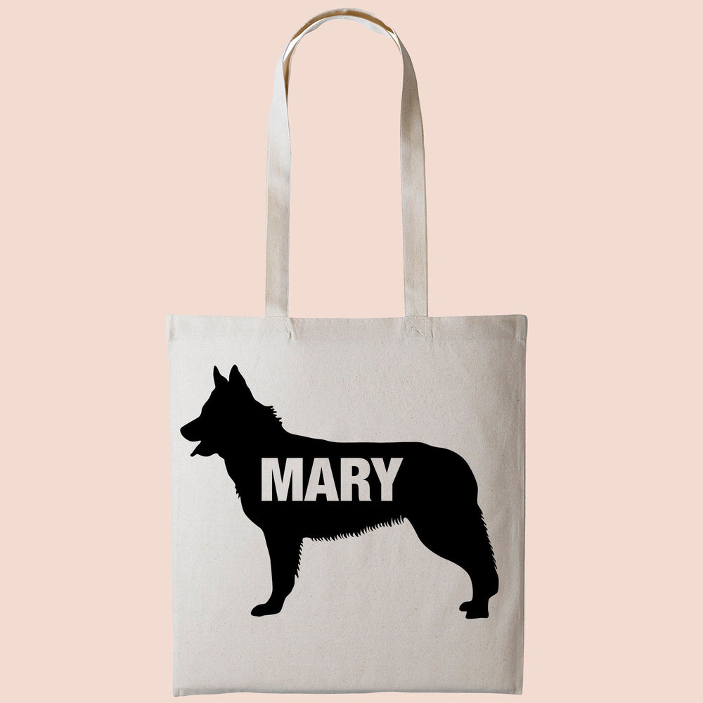 White shepherd tote bag gift custom tote bag canvas cotton personalized print long handle large shopping tote bag