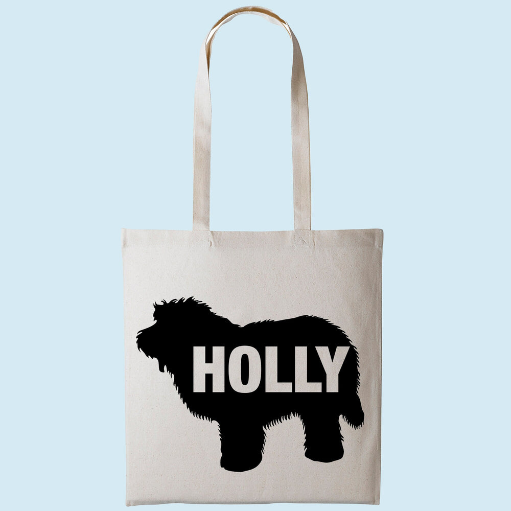 Old english sheepdog tote bag gift custom tote bag canvas cotton personalized print long handle large shopping tote bag