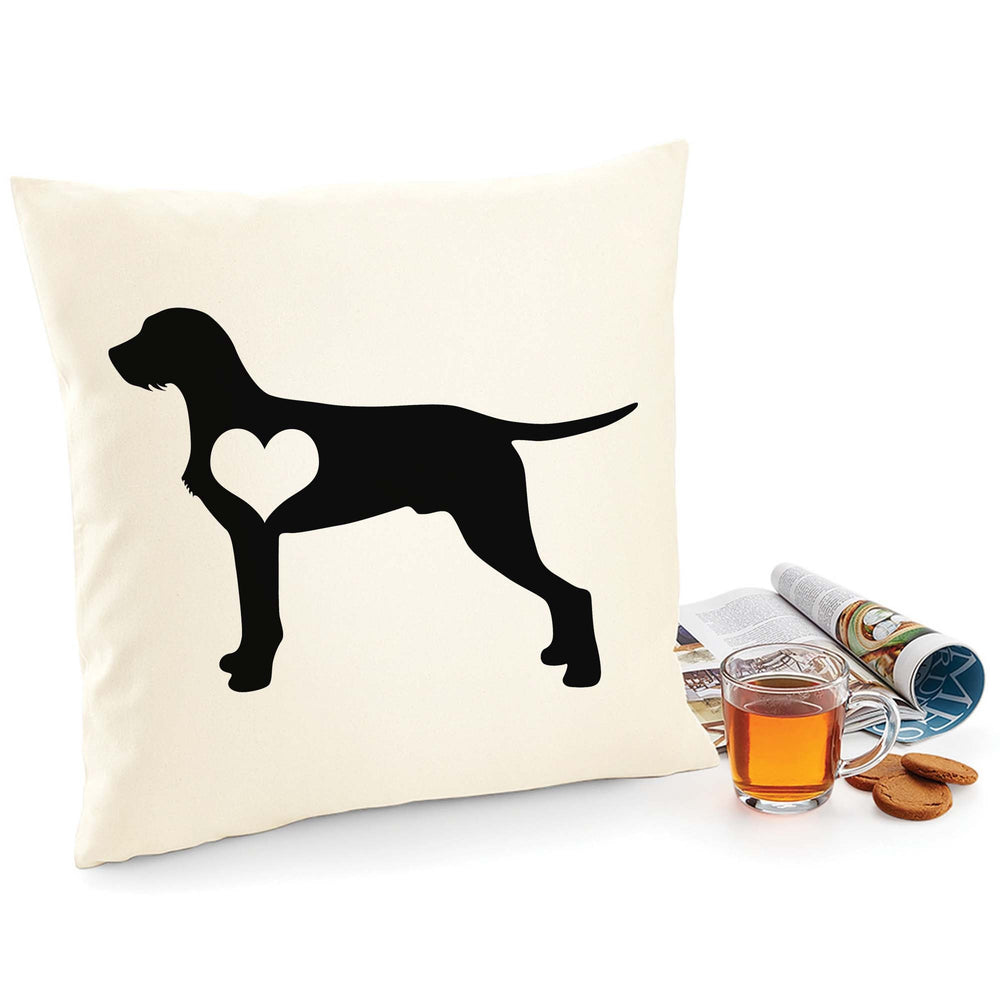 wirehaired vizsla cushion, dog pillow, wirehaired vizsla pillow cover cotton canvas print, dog lover gift for her 40x40 50x50 317
