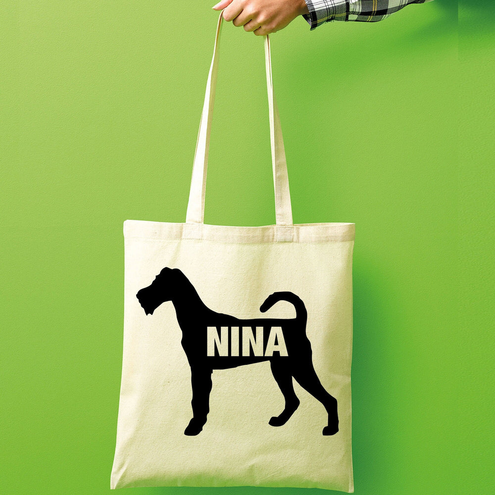Irish terrier tote bag gift custom tote bag canvas cotton personalized print long handle large shopping tote bag
