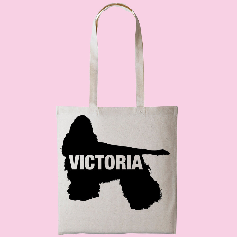 American cocker spaniel tote bag gift custom tote bag canvas cotton personalized print long handle large shopping tote bag