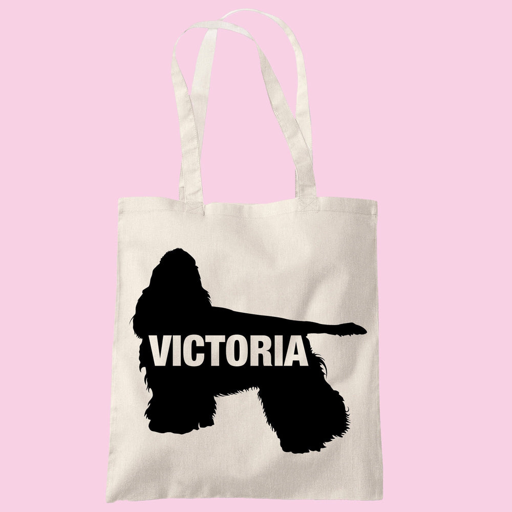 American cocker spaniel tote bag gift custom tote bag canvas cotton personalized print long handle large shopping tote bag