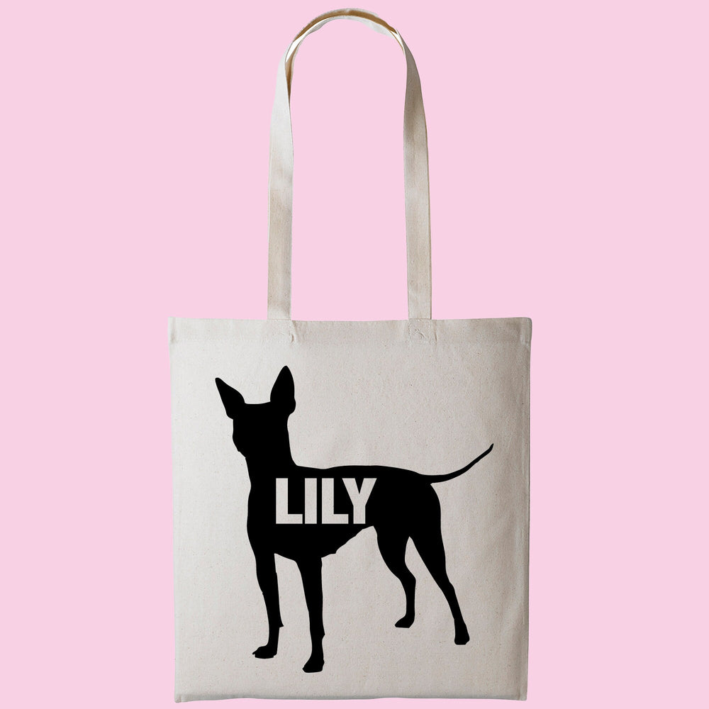 American hairless terrier tote bag gift custom tote bag canvas cotton personalized print long handle large shopping tote bag