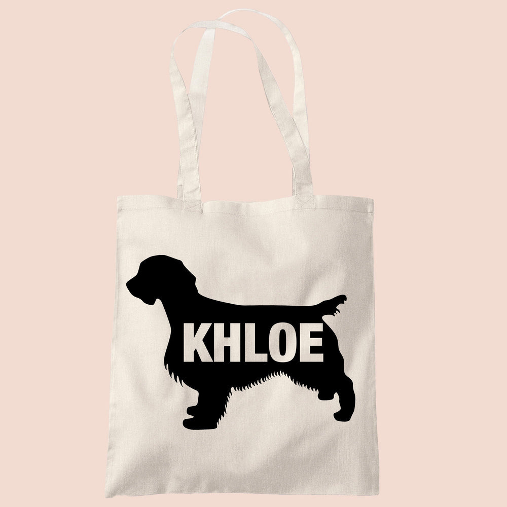 welsh springer spaniel tote bag gift custom tote bag canvas cotton personalized print long handle large shopping tote bag