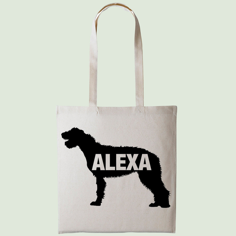 Irish wolfhound tote bag gift custom tote bag canvas cotton personalized print long handle large shopping tote bag