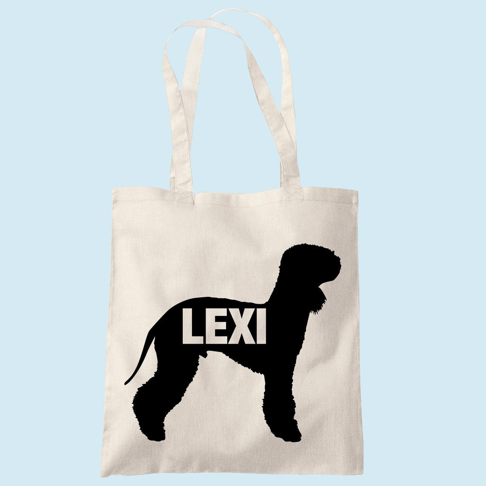Bedlington terrier tote bag gift custom tote bag canvas cotton personalized print long handle large shopping tote bag