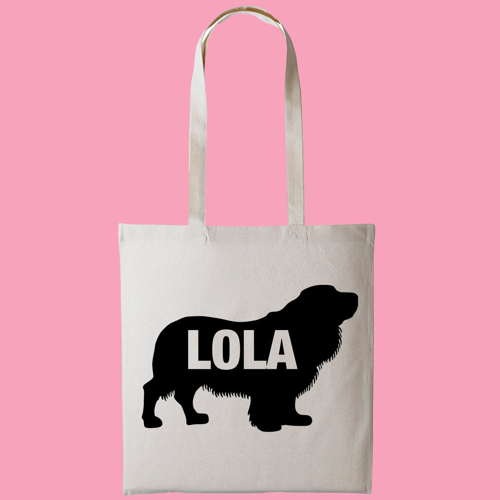 Sussex spaniel tote bag gift custom tote bag canvas cotton personalized print long handle large shopping tote bag
