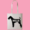 Airedale terrier tote bag gift custom tote bag canvas cotton personalized print long handle large shopping tote bag