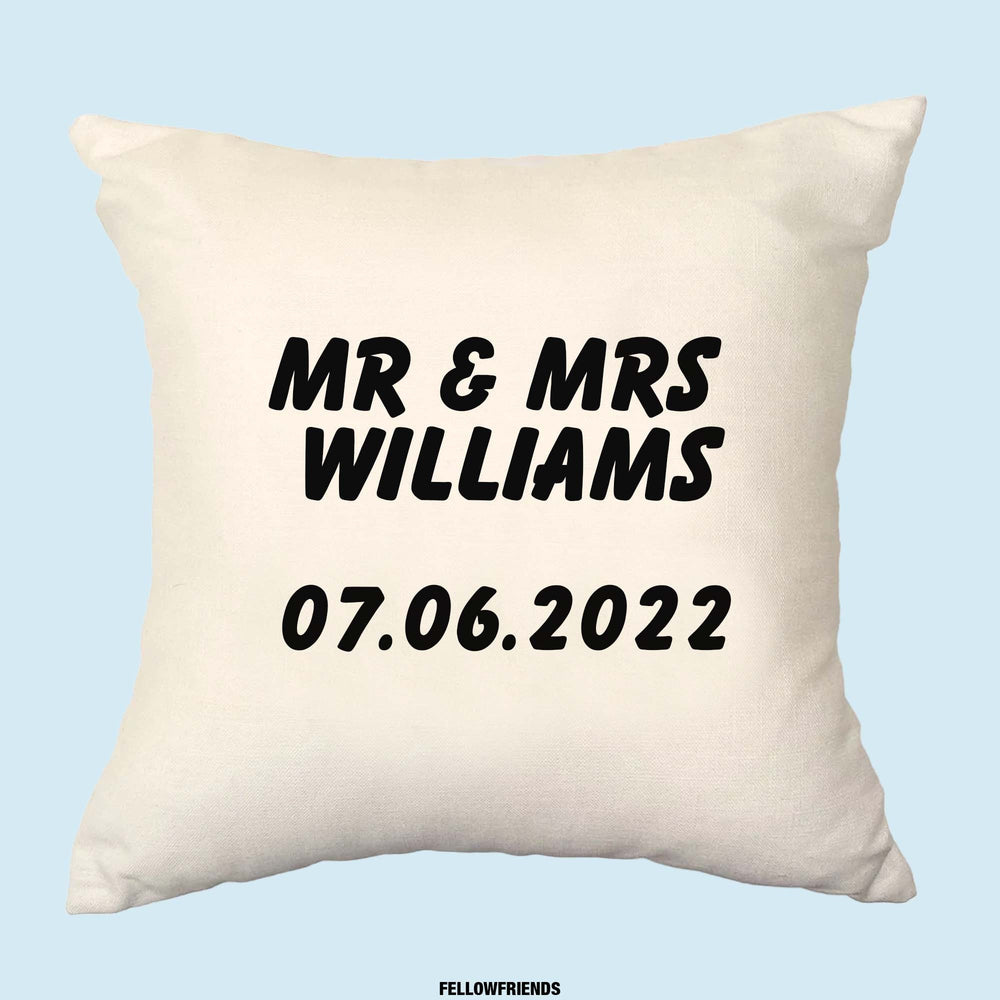 Couples names cushion, couples gifts for home, cute couples gifts, couples wedding gift, names cushions, cushion cover 40 x 40 50 x 50