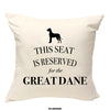 Great dane cushion, dog pillow, great dane pillow, cover cotton canvas print, dog lover gift for her 40 x 40 50 x 50 174
