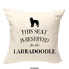Labradoodle cushion, dog pillow, labradoodle pillow, cover cotton canvas print, dog lover gift for her 40x40 50x50 171