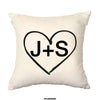 Personalised couple cushion custom initials pillow cover romantic anniversary couple gift 40 x 40 50 x 50