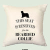 Bearded collie cushion, dog pillow, bearded collie pillow, cover cotton canvas print, dog lover gift for her 40 x 40 50 x 50 185