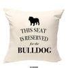 Bulldog cushion, dog pillow, bulldog pillow, cover cotton canvas print, dog lover gift for her 40 x 40 50 x 50 194