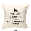 Springer spaniel cushion, dog pillow, english springer spaniel pillow, cover cotton canvas print, dog lover gift for her 40x40 50x50 160
