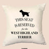 West highland terrier cushion, dog pillow, west highland terrier pillow, cover cotton canvas print, dog lover gift for her 40x40 50x50 167