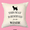 Westie cushion, dog pillow, westie pillow, cover cotton canvas print, dog lover gift for her 40x40 50x50 155