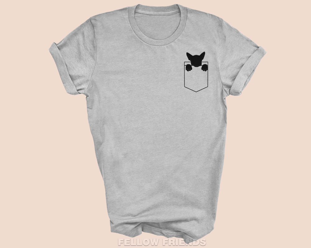 Chihuahua pocket Shirt, embroidered peeking chihuahua t shirt, chihuahua shirt, pocket design shirt, embroidered tshirt,