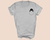 Dachshund pocket Shirt, embroidered peeking dachshund t shirt, dachshund shirt, pocket design shirt, embroidered tshirt,