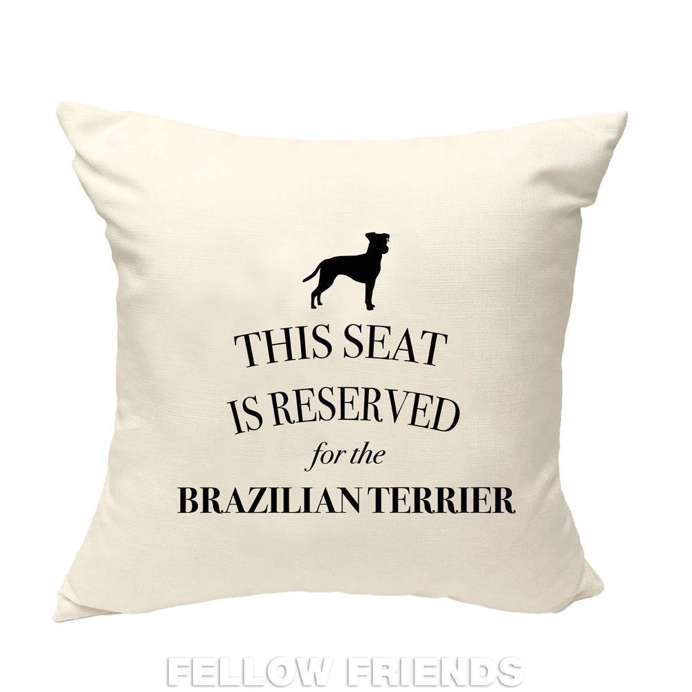 Brazilian terrier cushion, dog pillow, brazilian terrier pillow, gifts for dog lovers, cover cotton canvas print, dog gift 40x40 50x50 280